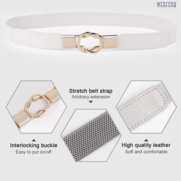 Women Skinny Belt for Dresses Retro Stretch Ladies Waist Belt Plus Size Set of 4